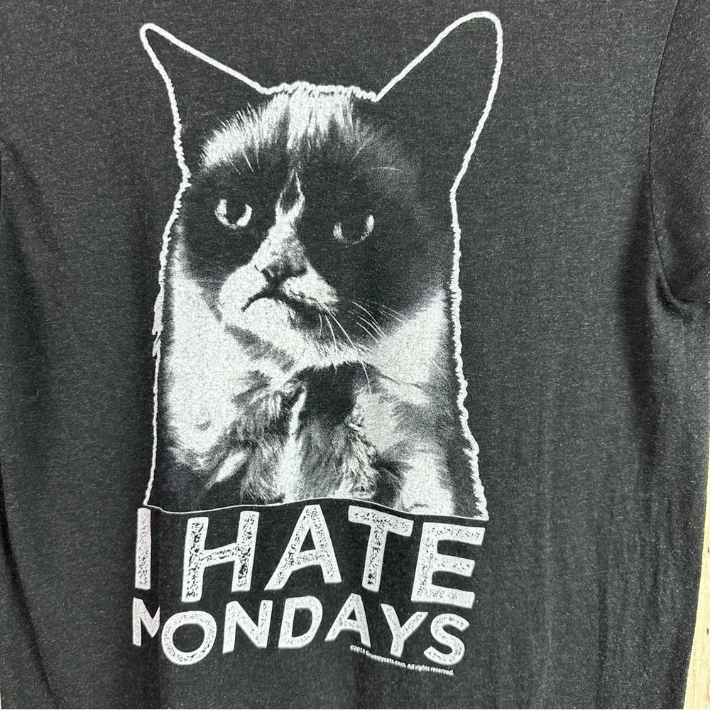 Grumpy Cat Black T-Shirt - I Hate Mondays